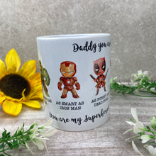 Load image into Gallery viewer, Personalised Superhero Dad Mug
