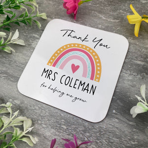 Thank You Teacher Rainbow Mug and Coaster