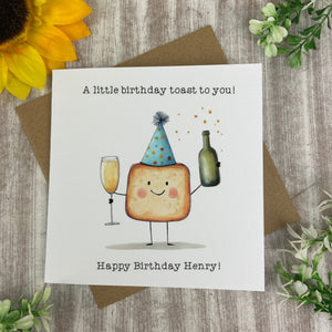 Personalised Toast Birthday Card