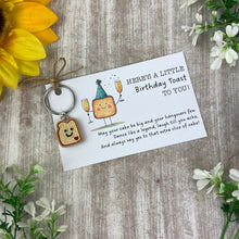Load image into Gallery viewer, Birthday Toast Keyring-The Persnickety Co
