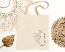 Load image into Gallery viewer, Personalised Birth Flower Tote Bag
