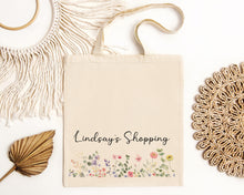 Load image into Gallery viewer, Personalised Floral Tote Bag
