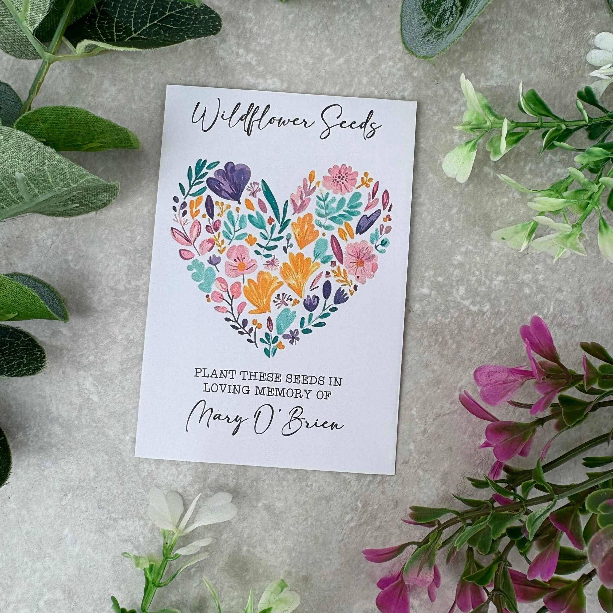 personalised wildflower seeds Personalised Funeral Wildflower Seed Packets – The Persnickety Co