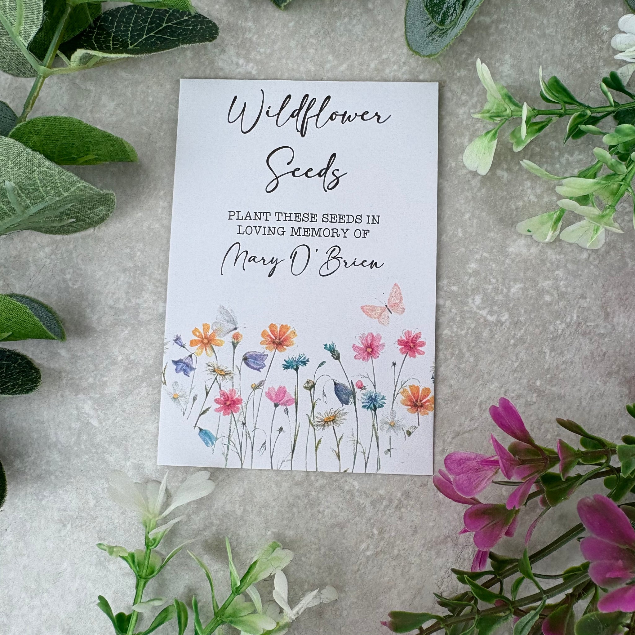 personalised wildflower seeds Personalised Funeral Wildflower Seed Packets – The Persnickety Co