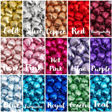 Load image into Gallery viewer, Personalised Wedding Favours - 3 x Foil Heart Chocolates
