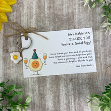 Load image into Gallery viewer, Personalised Teacher Keyring – You’re a Good Egg
