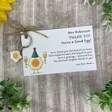 Load image into Gallery viewer, Personalised Teacher Keyring – You’re a Good Egg
