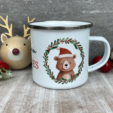 Load image into Gallery viewer, Personalised Festive Friends 'Believe' Enamel Mug
