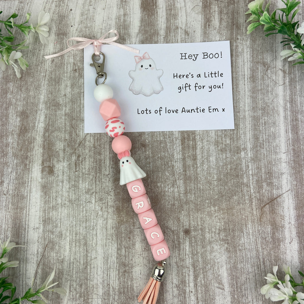 Personalised Ghost Keychain - Custom Name-The Persnickety Co