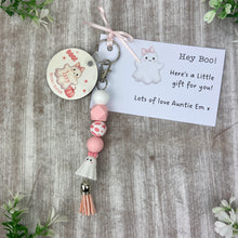 Load image into Gallery viewer, Personalised Pink Ghost Keychain
