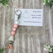 Load image into Gallery viewer, Pink Ghost Keychain-The Persnickety Co
