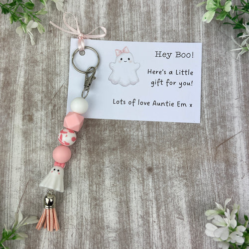 Pink Ghost Keychain-The Persnickety Co