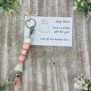 Pink Ghost Keychain