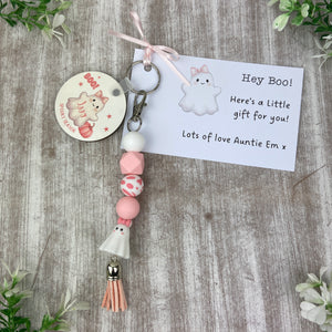 Personalised Pink Ghost Keychain