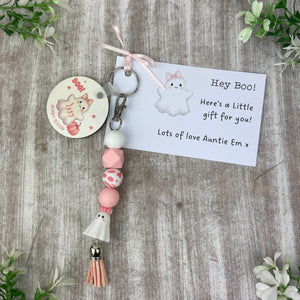 Personalised Pink Ghost Keychain