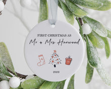 Load image into Gallery viewer, Personalised First Christmas As Mr &amp; Mrs Hanging Decoration-The Persnickety Co
