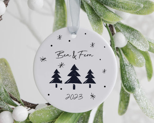 Personalised Couples Christmas Hanging Decoration-The Persnickety Co