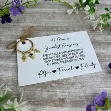 Load image into Gallery viewer, Personalised Mum Keyring with Birthstone Charms
