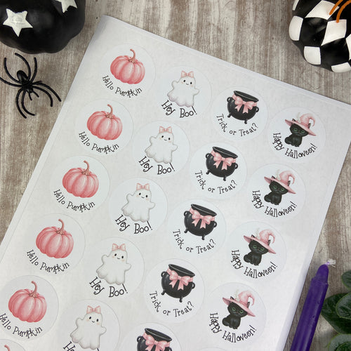 Pink Halloween Stickers-The Persnickety Co