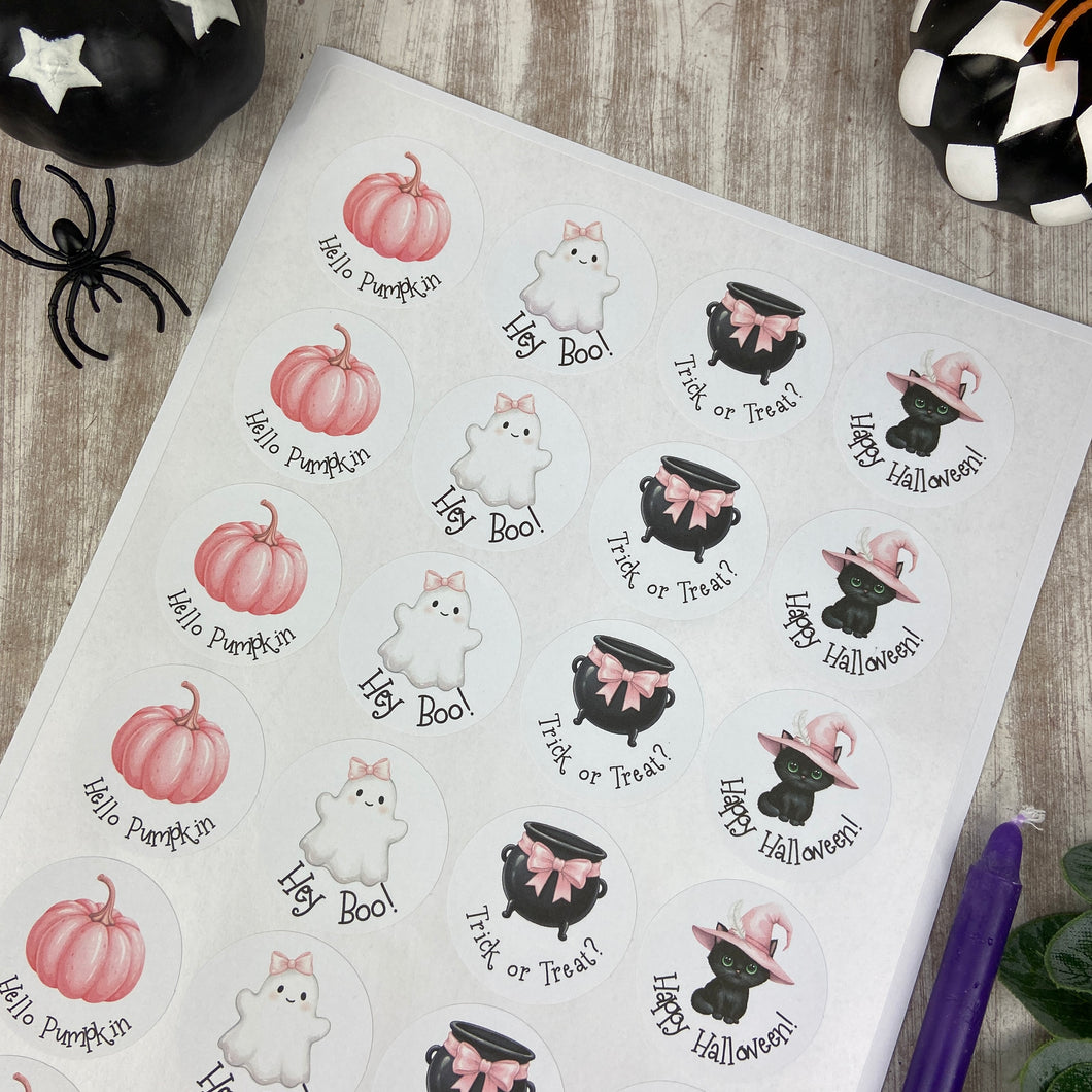 Pink Halloween Stickers-The Persnickety Co