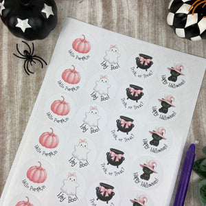 Pink Halloween Stickers
