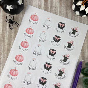Pink Halloween Stickers