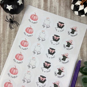Pink Halloween Stickers