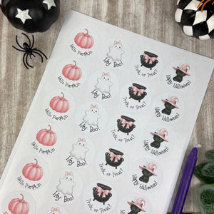 Pink Halloween Stickers