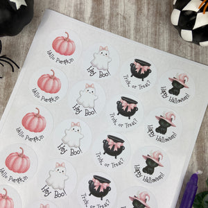 Pink Halloween Stickers