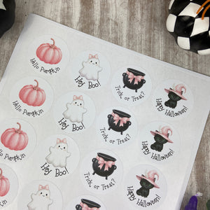 Pink Halloween Stickers