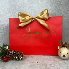 Load image into Gallery viewer, Personalised Christmas Gift Bag - Red &amp; Gold
