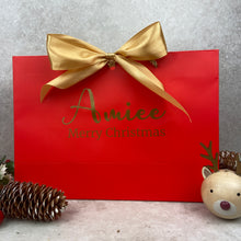 Load image into Gallery viewer, Personalised Christmas Gift Bag - Red &amp; Gold
