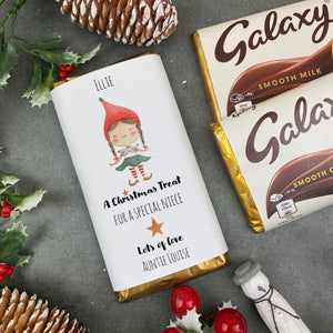 Niece Christmas Gift - Personalised Chocolate Bar