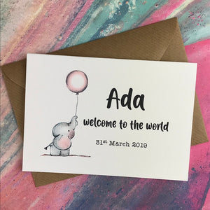 Personalised Welcome To The World Baby Girl Card-9-The Persnickety Co