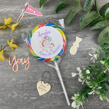 Load image into Gallery viewer, Personalised &#39;Happy Birthday&#39; Unicorn Lollipop-The Persnickety Co
