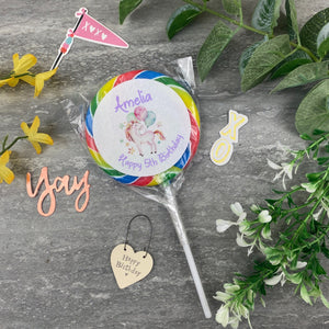 Personalised 'Happy Birthday' Unicorn Lollipop-The Persnickety Co