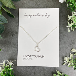 Dainty Heart Necklace - Happy Mother's Day