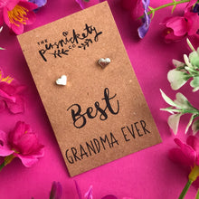 Load image into Gallery viewer, Best Grandma Ever - Heart Earrings - Gold / Rose Gold / Silver-6-The Persnickety Co
