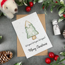 Load image into Gallery viewer, Snowy Christmas Tree Plantable Seed Card
