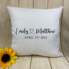 Load image into Gallery viewer, Personalised Heart Name Couples Cushion-The Persnickety Co
