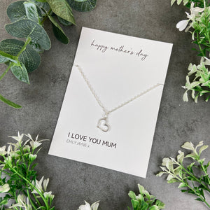 Dainty Heart Necklace - Happy Mother's Day