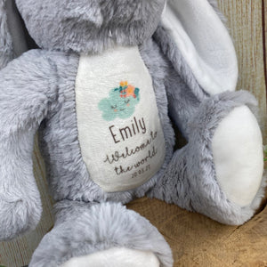 Personalised Bunny Rabbit Soft Toy - Welcome To The World