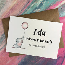 Load image into Gallery viewer, Personalised Welcome To The World Baby Girl Card-8-The Persnickety Co
