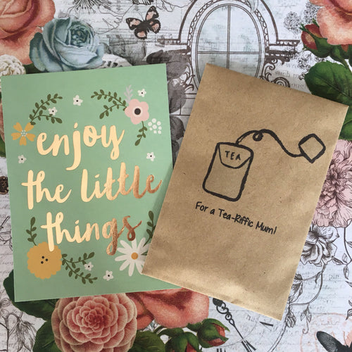 For A Tea-Rific Mum - Mini Kraft Envelope with Tea Bag-The Persnickety Co