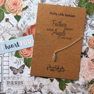 Feathers Appear When Angels Are Near Necklace-The Persnickety Co
