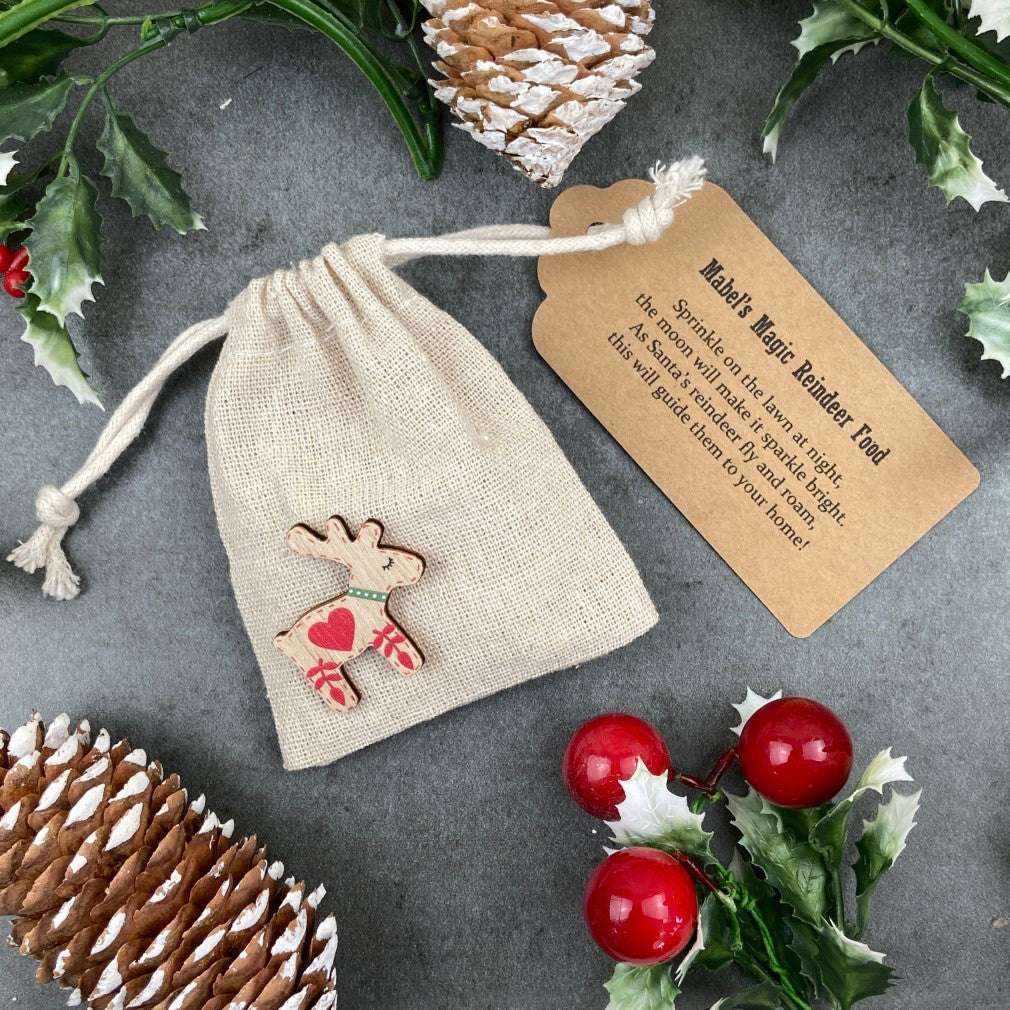 Nordic Heart Reindeer Food Bag, Reindeer, Christmas, Christmas Eve Gift, Rudolph Food-The Persnickety Co