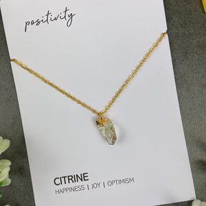 Dainty Crystal Necklace - Citrine
