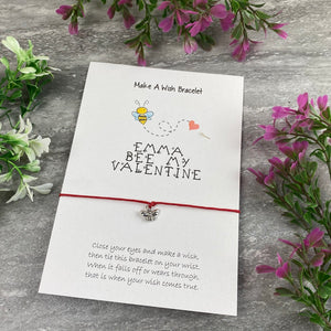 Personalised Bee My Valentine Wish Bracelet-9-The Persnickety Co