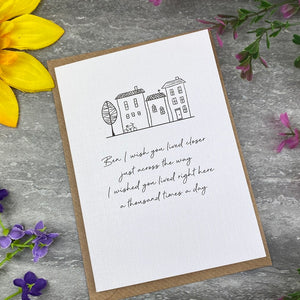 I Wish You Lived Closer Personalised Card