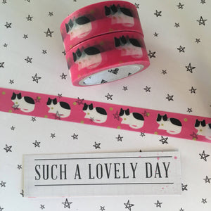 Bright Pink Cat Washi Tape-The Persnickety Co